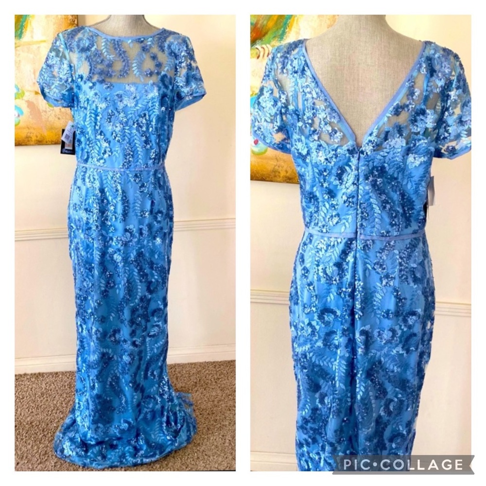 DILLARD’s BRIANNA 🩵SLATE BLUE🩵 SEQUIN SPECIAL OCCASION DRESS SIZE 12 🌟NWT🌟